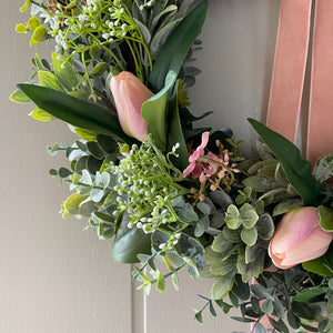 Blush Tulip Wreath - Field & Rose