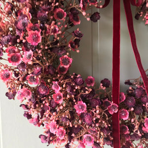 Mini Ruby Gypsophila Wreath - Field & Rose