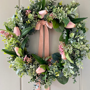 Blush Tulip Wreath - Field & Rose