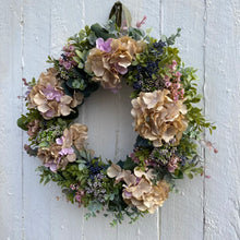 Load image into Gallery viewer, Hydrangea &amp; Boxwood Wreath - Field &amp; Rose
