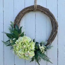 Load image into Gallery viewer, Green Hydrangea Wreath - Large - Field &amp; Rose
