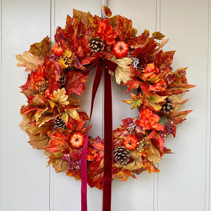 Autumn Pumpkin Patch Wreath - Medium