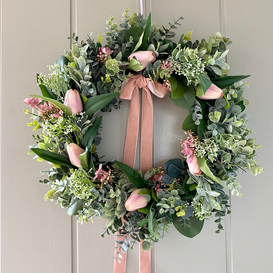 Blush Tulip Wreath - Field & Rose