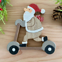 Load image into Gallery viewer, Wooden Santa on Scooter
