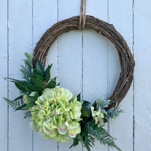 Load image into Gallery viewer, Green Hydrangea Wreath - Large - Field &amp; Rose
