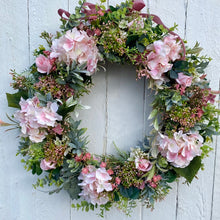 Load image into Gallery viewer, Pink Hydrangea Wreath - Large
