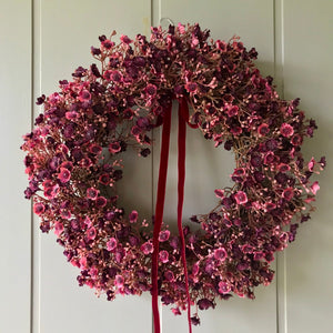 Mini Ruby Gypsophila Wreath - Field & Rose