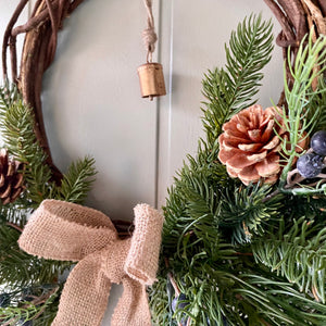 Rustic Christmas Bell Wreath