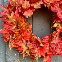 Load image into Gallery viewer, Autumn Maple Leaves Wreath - Medium
