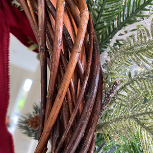 Frosted Foliage & Red Berry Wreath