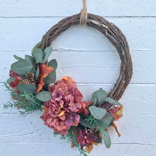 Load image into Gallery viewer, Rustic Autumn Hydrangea Wreath - Field &amp; Rose
