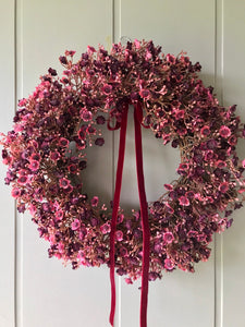 Mini Ruby Gypsophila Wreath - Field & Rose