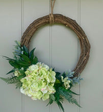 Load image into Gallery viewer, Green Hydrangea Wreath - Large - Field &amp; Rose
