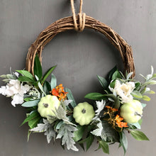 Load image into Gallery viewer, Green Pumpkin Wreath - Field &amp; Rose
