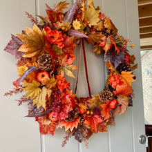 Load image into Gallery viewer, Autumn Maple Leaves Wreath - Large
