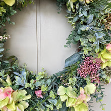 Load image into Gallery viewer, Hydrangea &amp; Wildflowers Wreath - Large
