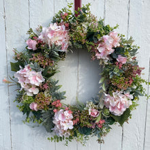 Load image into Gallery viewer, Pink Hydrangea Wreath - Large
