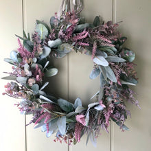 Load image into Gallery viewer, Lambs Ear, Lavender &amp; Eucalyptus Wreath - Field &amp; Rose
