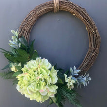 Load image into Gallery viewer, Green Hydrangea Wreath - Large - Field &amp; Rose
