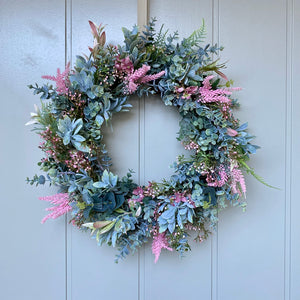 Eucalyptus & Pink Lavender Wreath