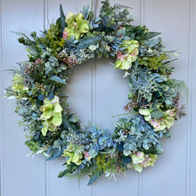 Load image into Gallery viewer, Hydrangea &amp; Wildflowers Wreath - Large
