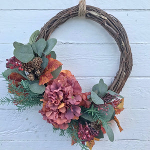 Rustic Autumn Hydrangea Wreath - Field & Rose