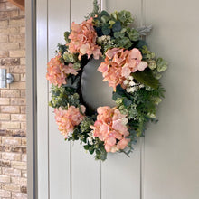 Load image into Gallery viewer, Vintage Hydrangea &amp; Eucalyptus Wreath - Field &amp; Rose
