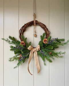 Rustic Christmas Bell Wreath