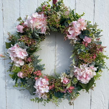 Load image into Gallery viewer, Pink Hydrangea Wreath - Large
