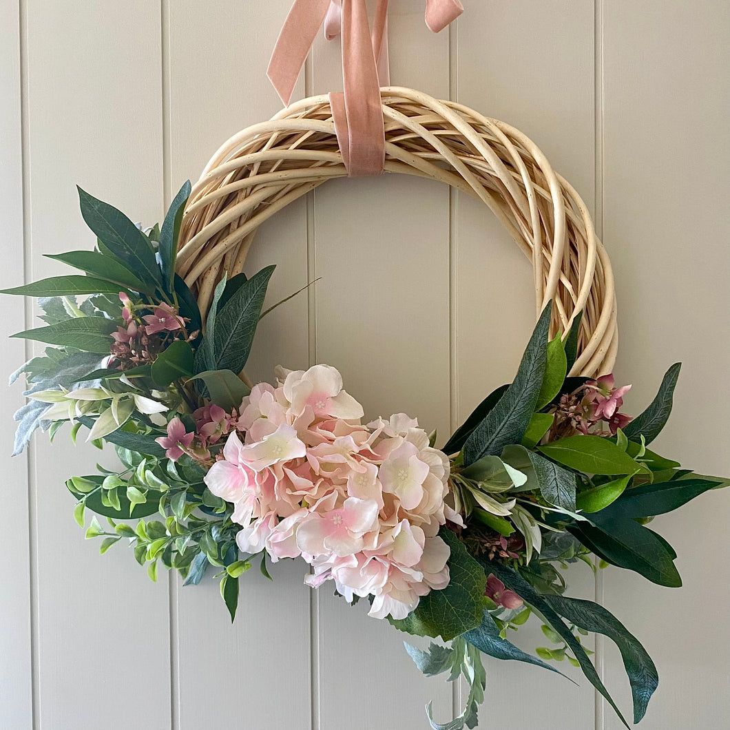 Pink Hydrangea Wreath