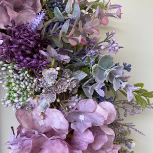 Purple Hydrangea & Boxwood Wreath