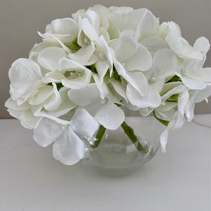 White Hydrangeas in Vase - Medium - Field & Rose