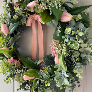 Blush Tulip Wreath - Field & Rose