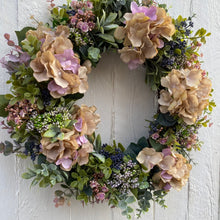 Load image into Gallery viewer, Hydrangea &amp; Boxwood Wreath - Field &amp; Rose
