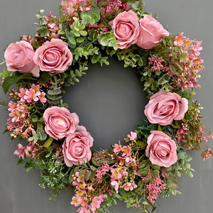 Vintage Rose Wreath - Medium - Field & Rose