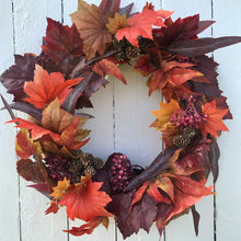 Load image into Gallery viewer, Autumn Leaves &amp; Berries Wreath - Medium - Field &amp; Rose
