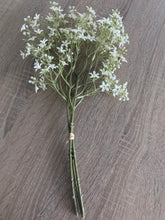 Load image into Gallery viewer, Pretty white star flower stems, perfect for adding a touch of effortless style to your home.  Each bundle has 3 sprays with gorgeous little white flowers. Looks beautiful  displayed in glass or ceramic vase with 2 or 3 bundles.
