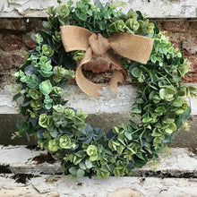 Load image into Gallery viewer, Eucalyptus Wreath with Hessian Bow - Field &amp; Rose
