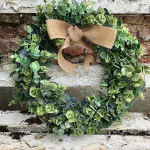 Eucalyptus Wreath with Hessian Bow - Field & Rose