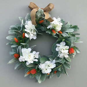 Lambs ear and hydrangea wreath