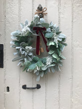 Load image into Gallery viewer, Lambs Ear Christmas Wreath with Bells - Field &amp; Rose
