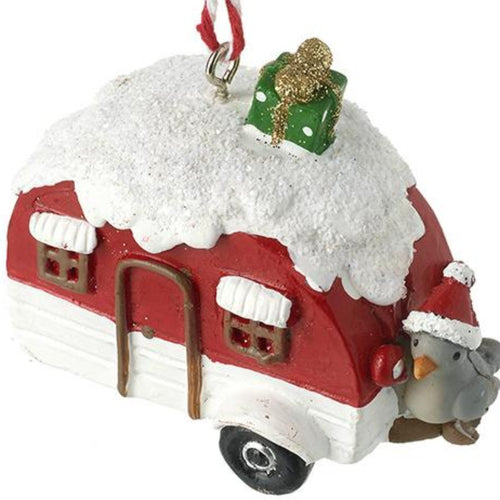 Snow-topped Red Caravan Decoration.