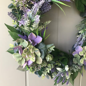 Hydrangea, Laurel & Lavender Wreath - Large - Field & Rose