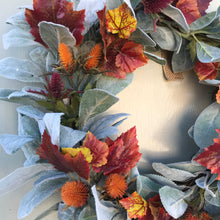 Load image into Gallery viewer, Lambs Ear &amp; Autumn Leaf Wreath - Field &amp; Rose
