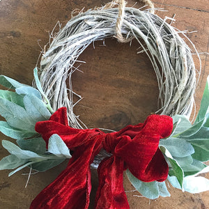 Mini Wreath with Velvet Bow - Field & Rose