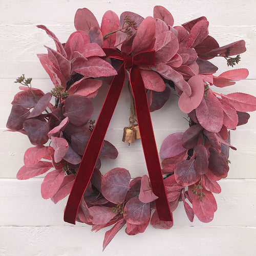 Burgundy Christmas Wreath with Bells - Field & Rose