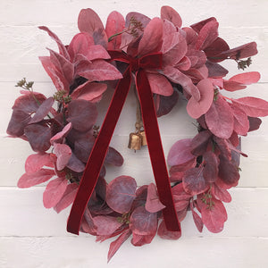 Burgundy Christmas Wreath with Bells - Field & Rose