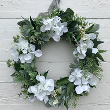 Load image into Gallery viewer, Hydrangea &amp; Eucalyptus Wreath - Medium - Field &amp; Rose
