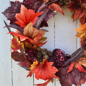 Autumn Leaves & Berries Wreath - Medium - Field & Rose