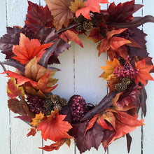 Load image into Gallery viewer, Autumn Leaves &amp; Berries Wreath - Medium - Field &amp; Rose
